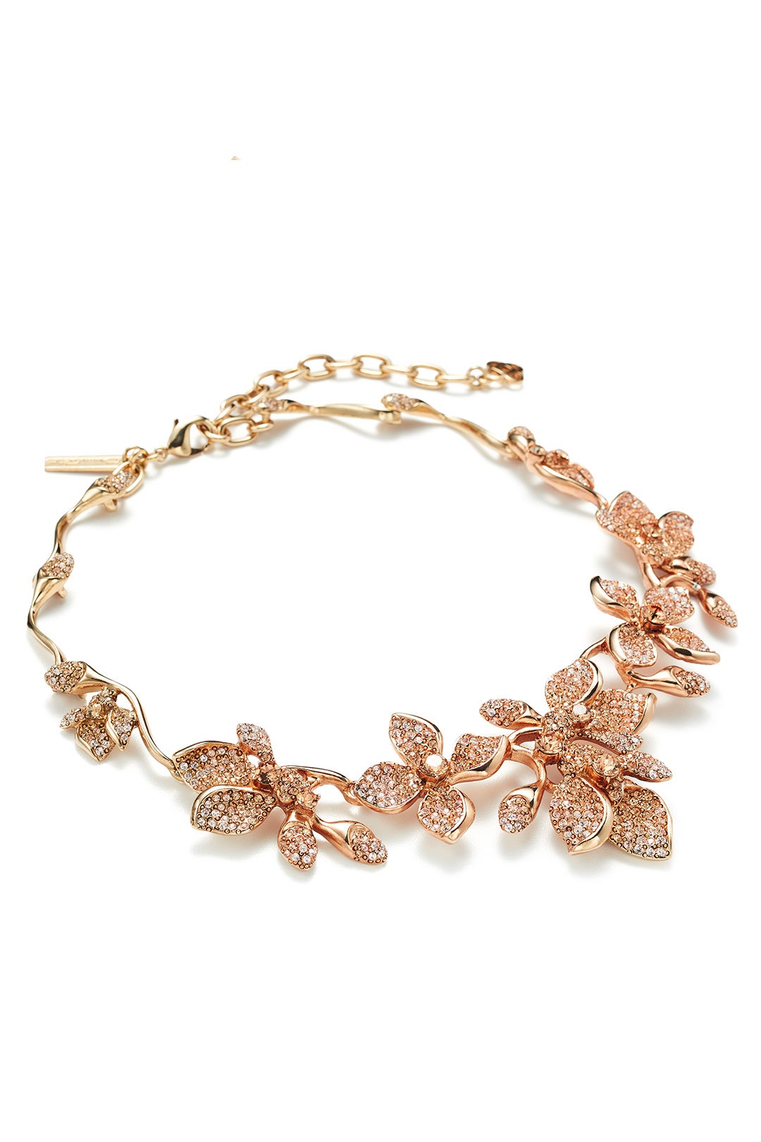Gold Gradient Crystal Flower Necklace by Oscar de la Renta 1