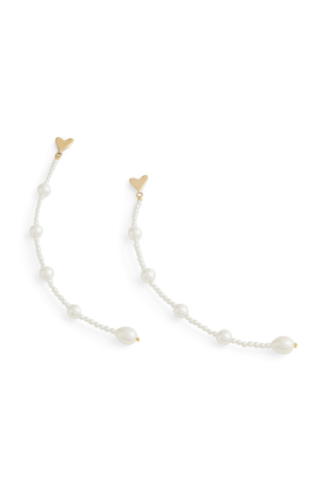 Heart Pearl Drop Earrings by Luiny 1