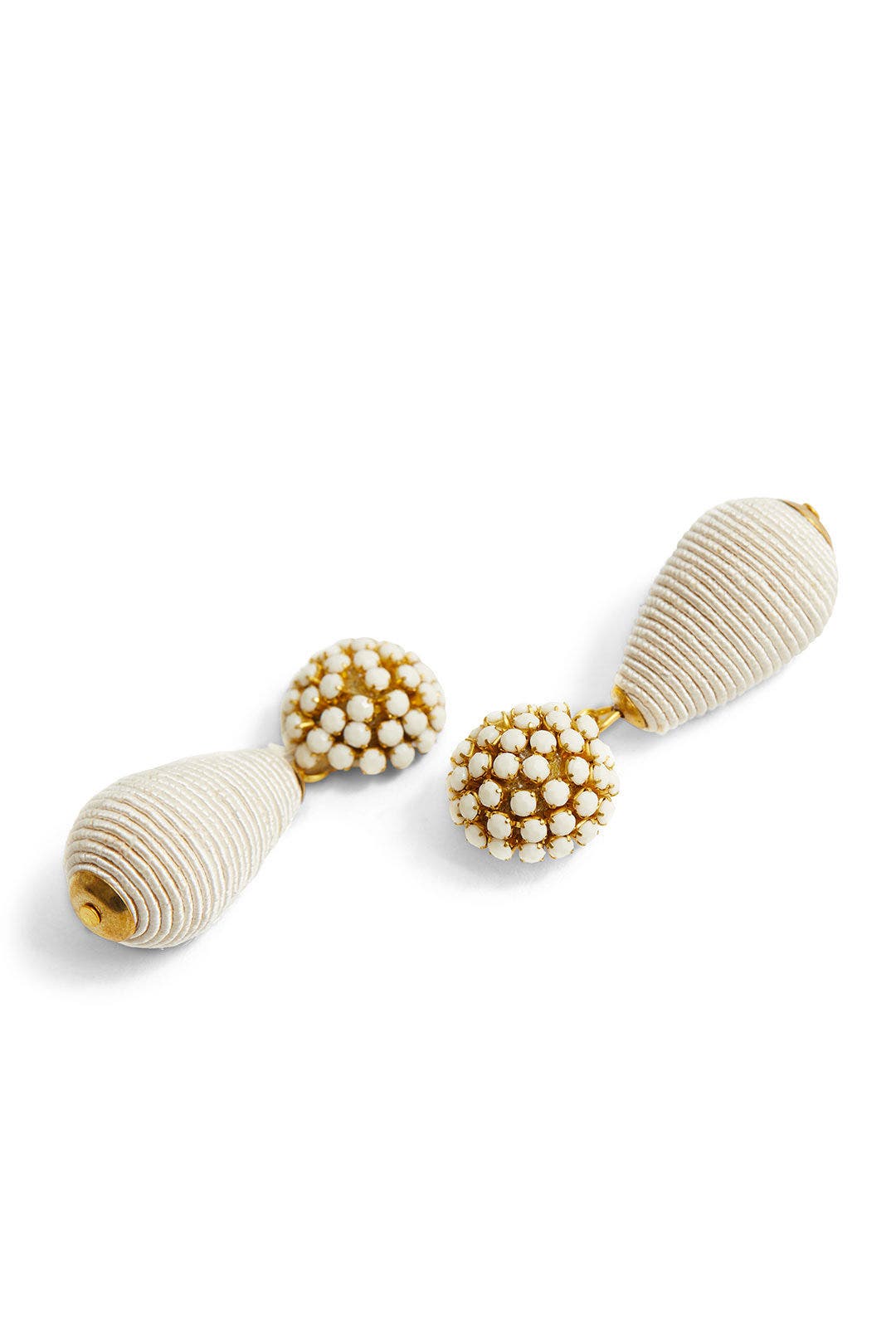Bead Top And Woven Botom Earrings by Area Stars 1