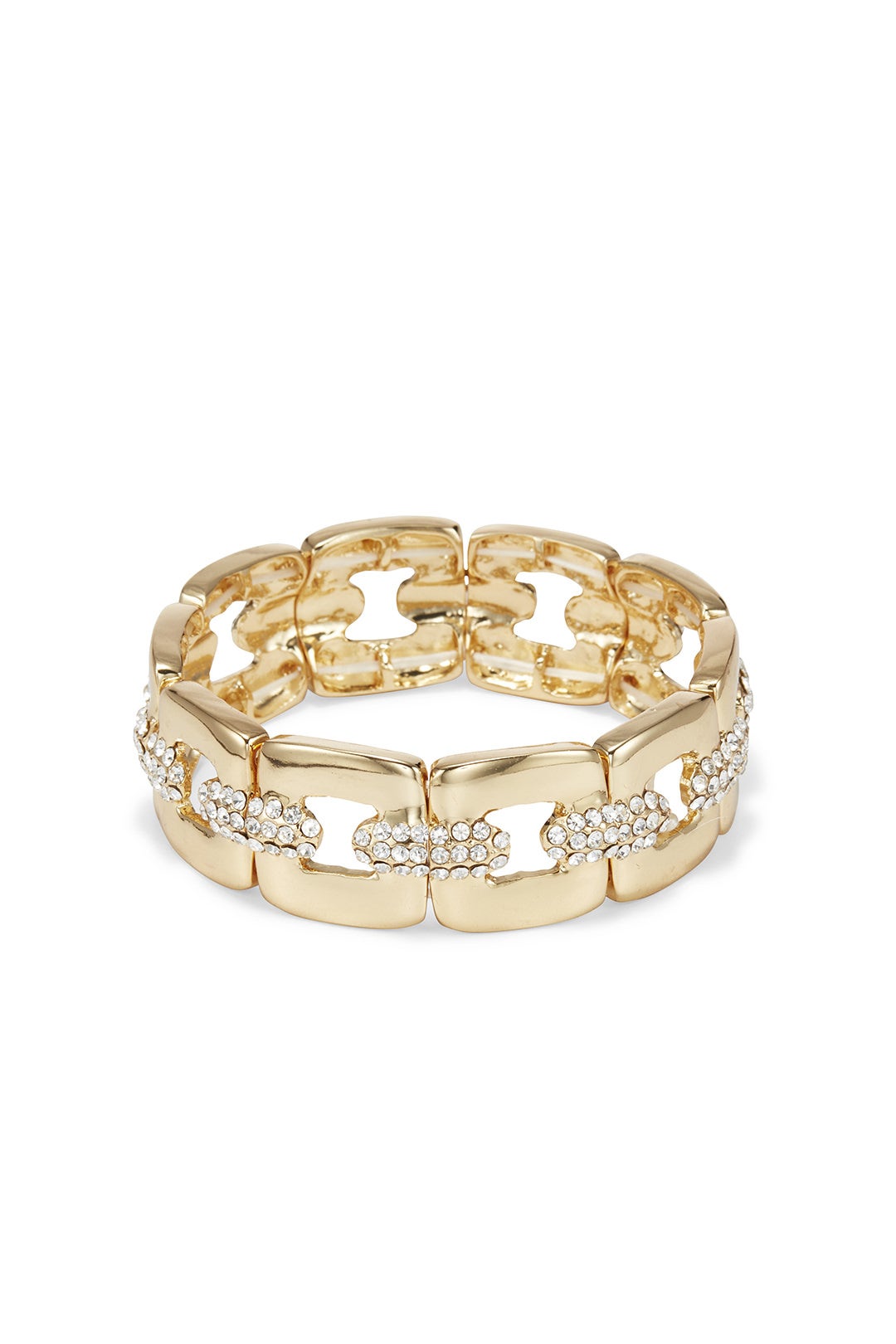 Gold Link Stretch Bracelet by Slate & Willow Accessories 1