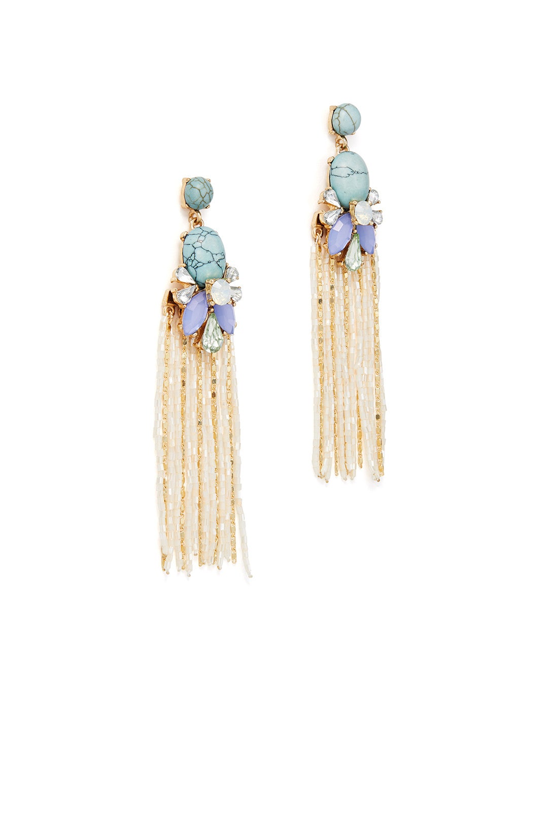 Blue Stone Tassel Earrings by Slate & Willow Accessories 1