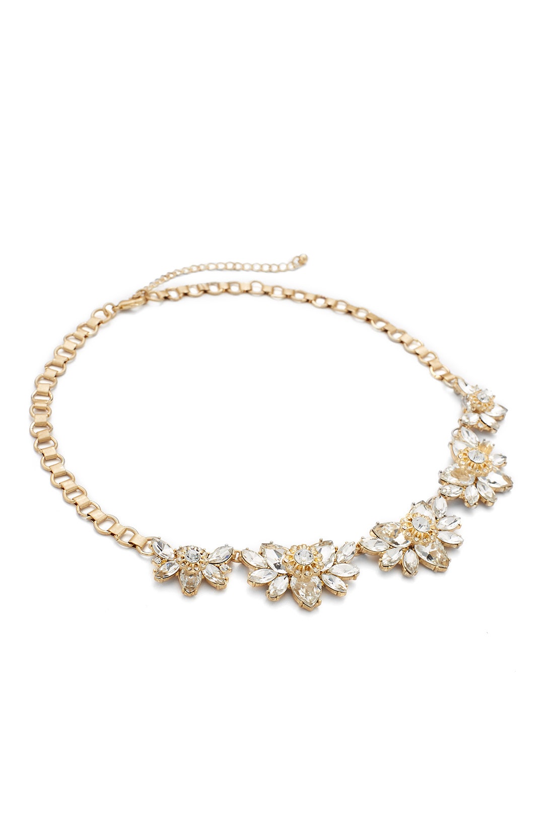 Gold Crystal Flower Necklace by Slate & Willow Accessories 1