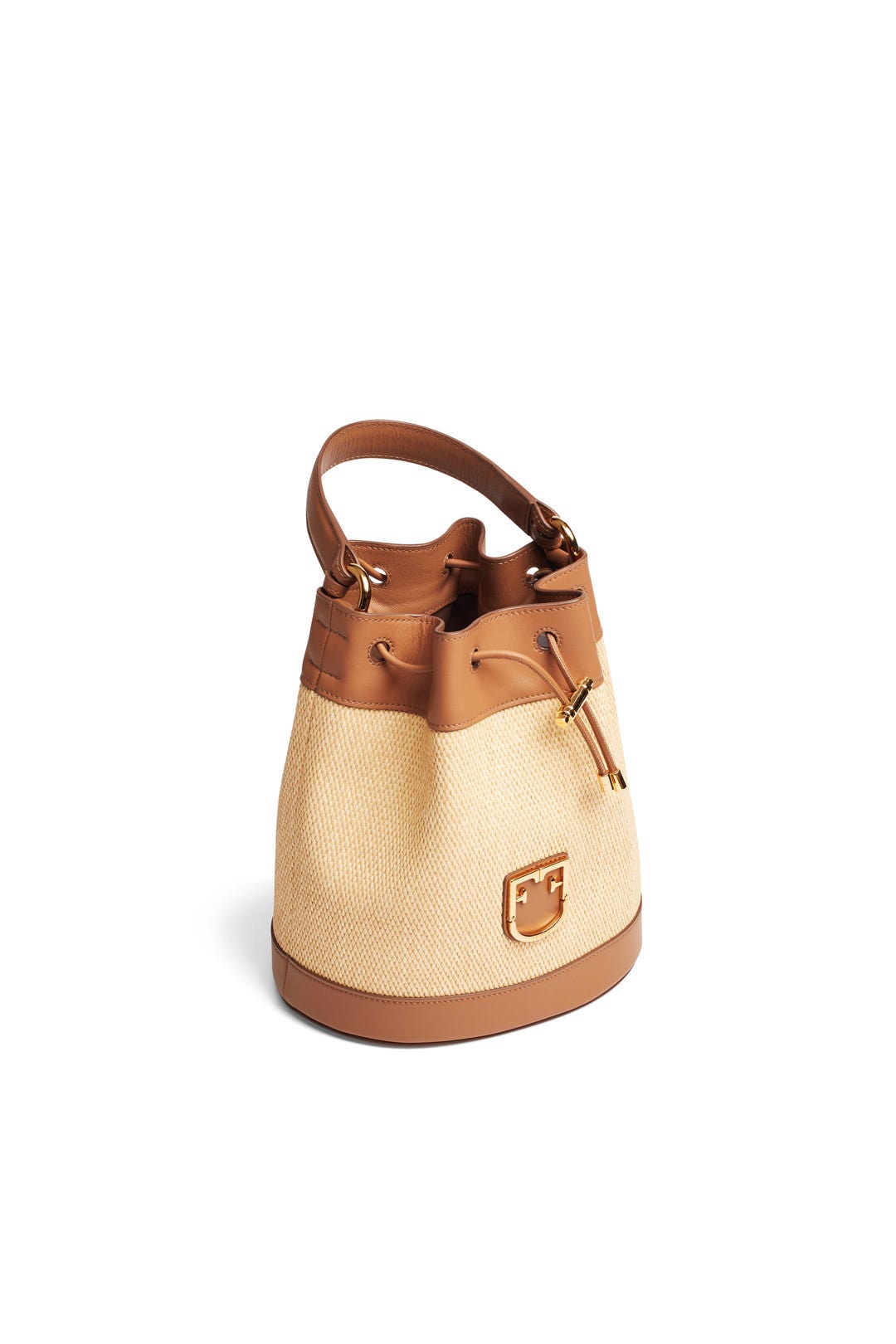 Beige Corona Drawstring Bucket Bag by Furla 1