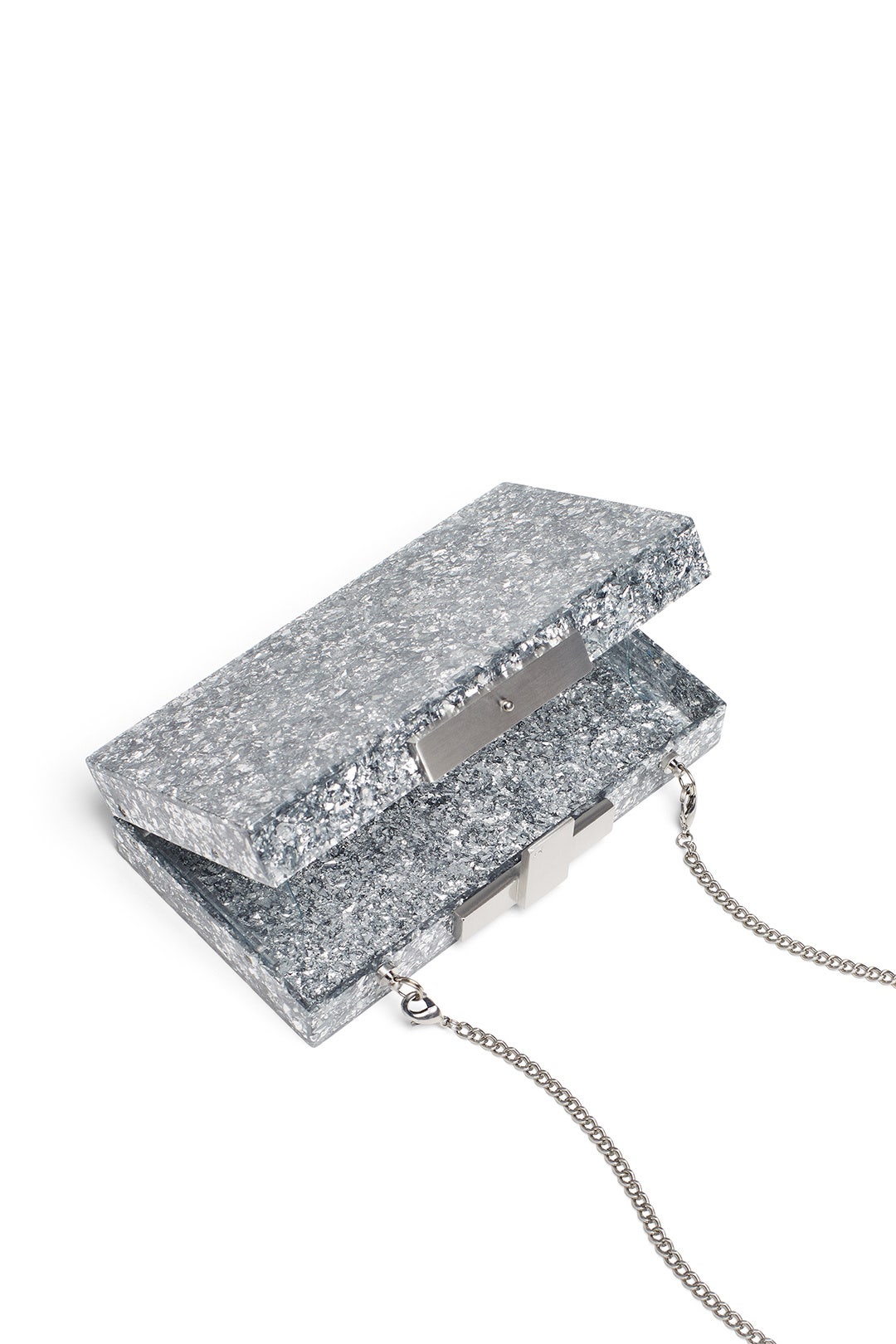 Silver Rectangular Minaudiere by HALSTON Handbags 1