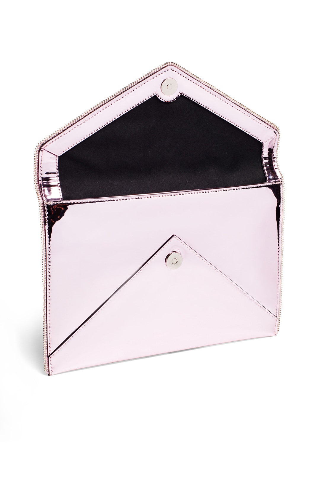 Pink Metallic Leo Clutch by Rebecca Minkoff Accessories 1