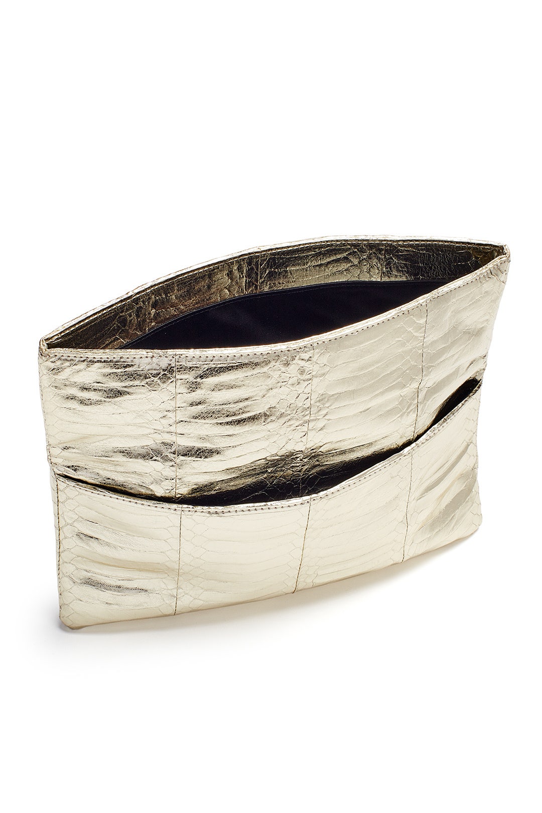 Gold Metallic Foldover Clutch by Via Spiga 2