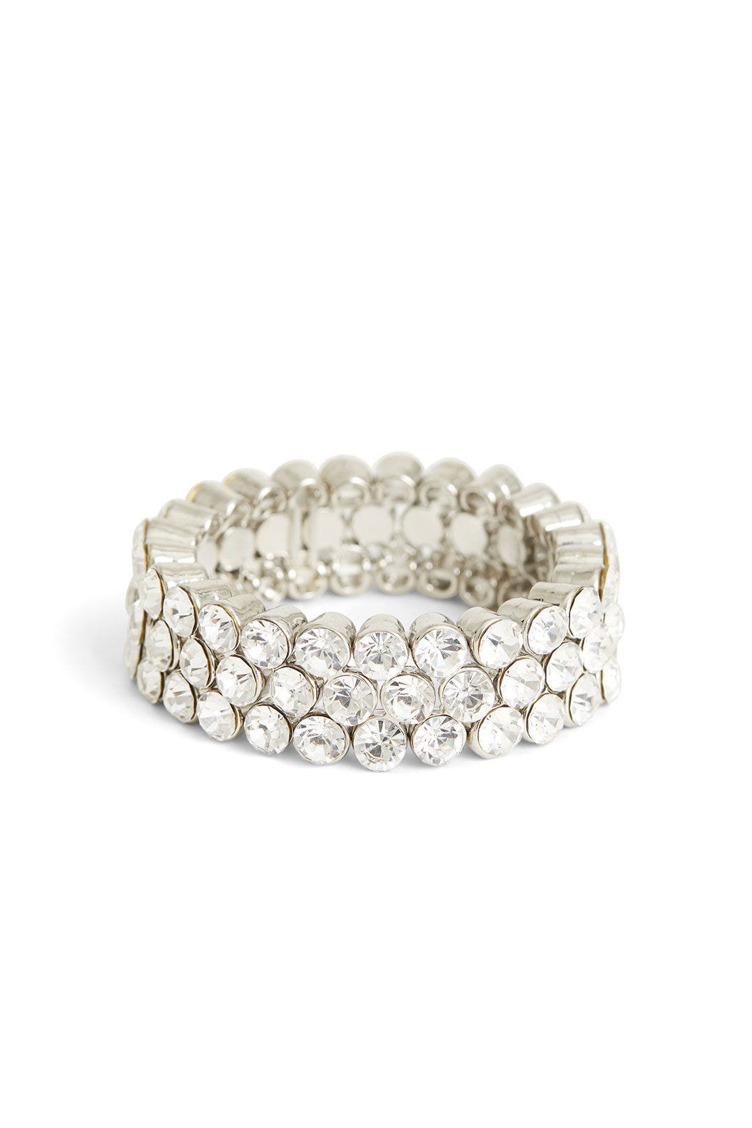 Three Row Crystal Stretch Bracelet by Slate & Willow Accessories 1