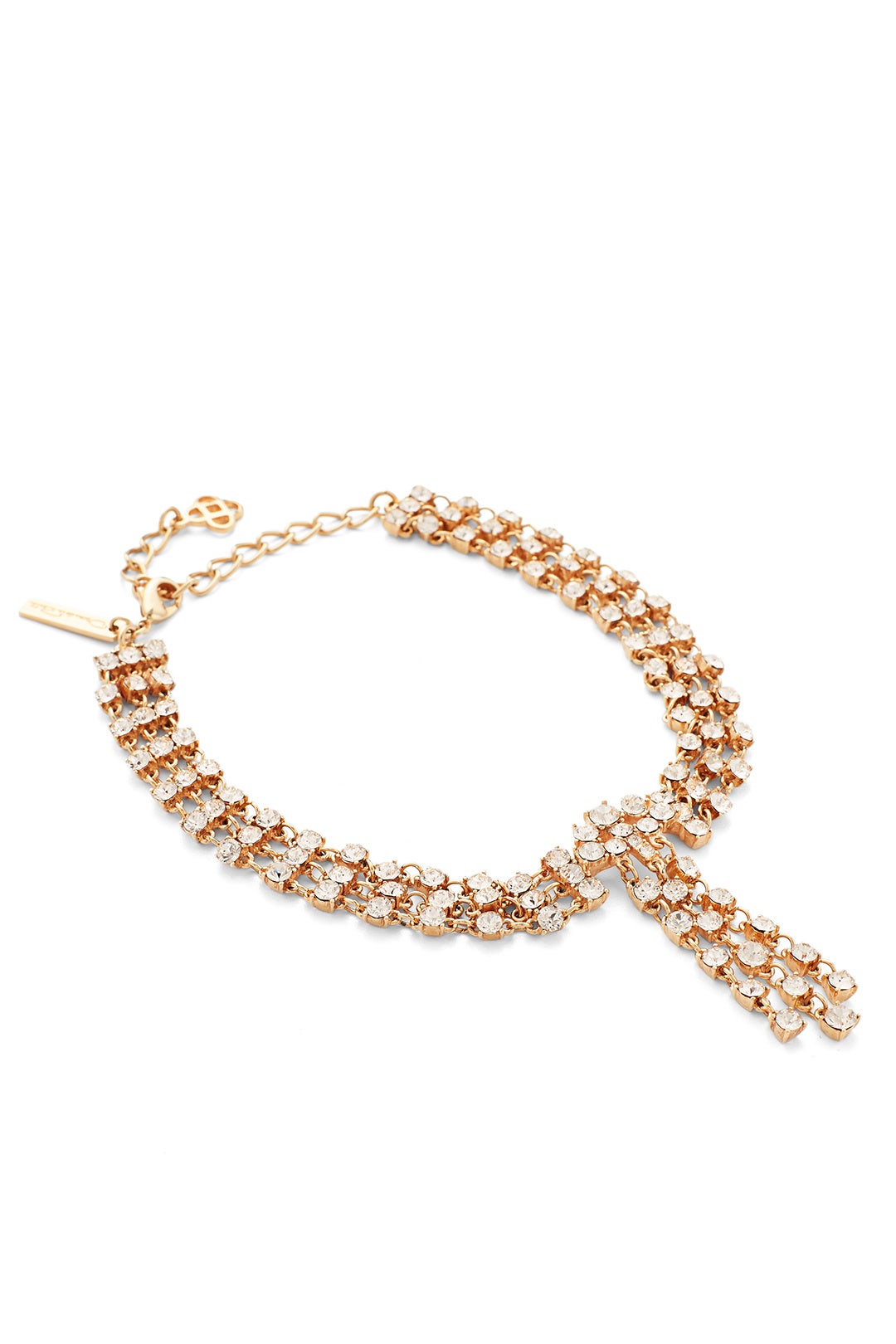 Gold Crystal Tassel Collar by Oscar de la Renta 1