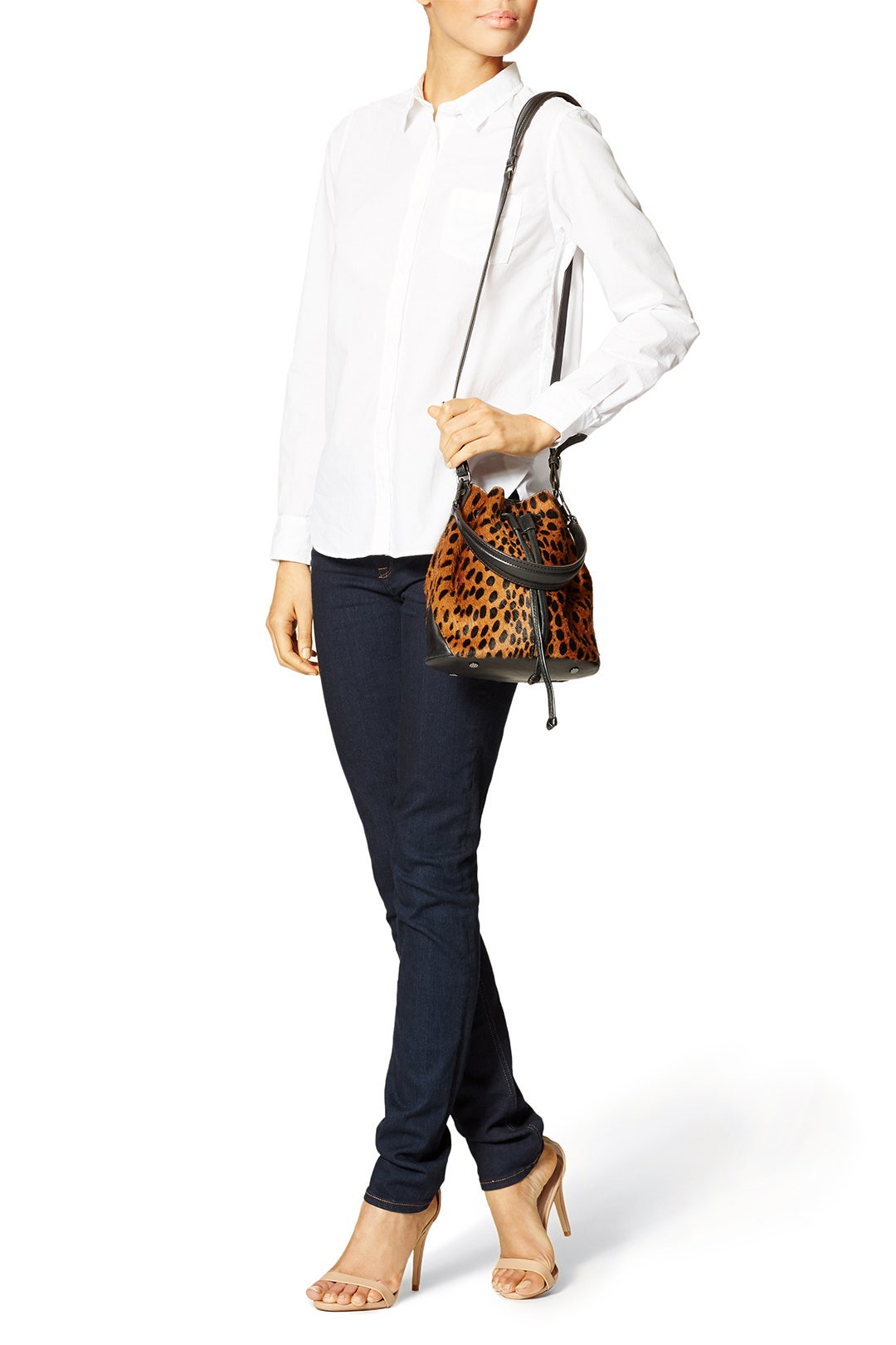 Leopard Haircalf Cynnie Mini Bucket by Elizabeth and James Accessories 1
