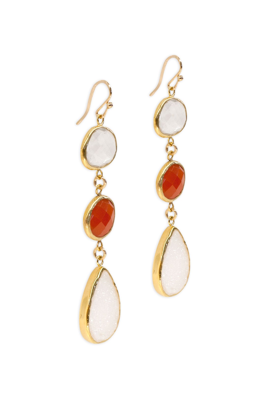 Creamsicle Druzy Drop Earrings by Margaret Elizabeth 1