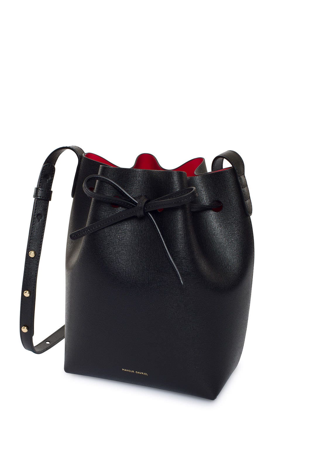 Black Saffiano Mini Bucket Bag by Mansur Gavriel Accessories 1