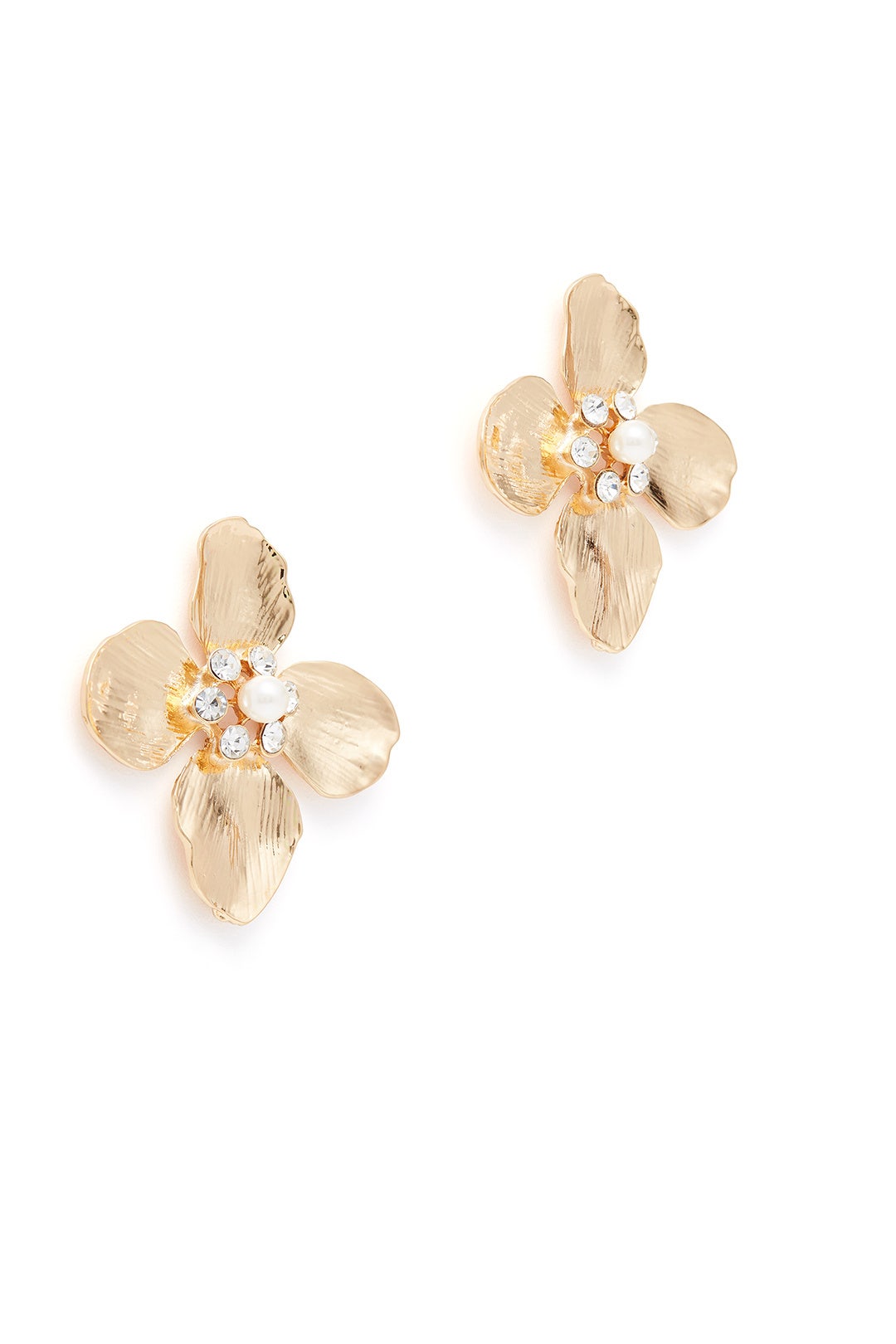 Gold Dogwood Earrings by Slate & Willow Accessories 1