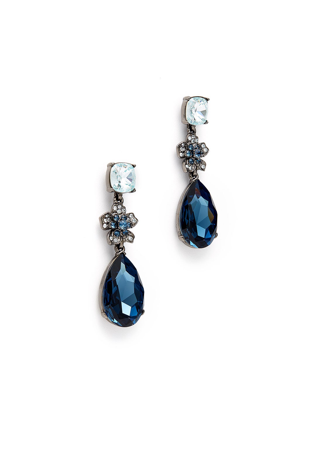 Floral Midnight Drop Earrings by Oscar de la Renta 1