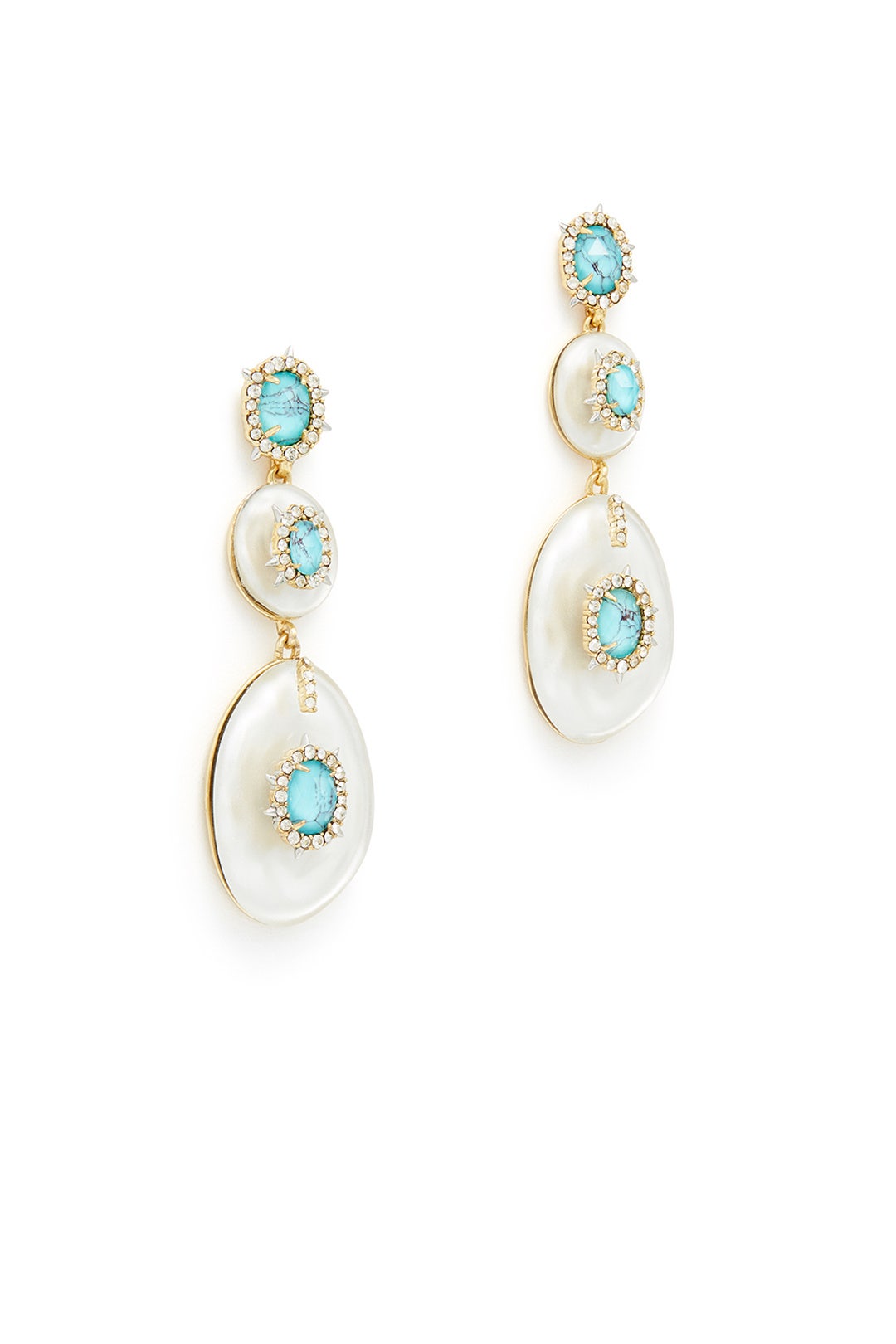 Crystal and Turquoise Drop Earrings by Alexis Bittar 1
