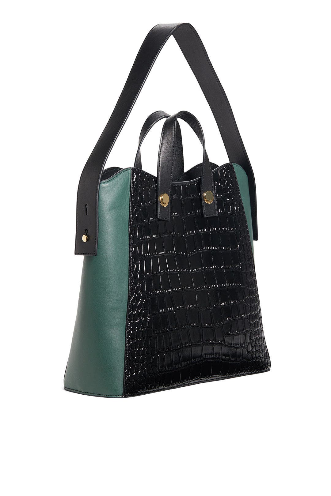 Black Croc Friday Shopper Tote by Lizzie Fortunato 1