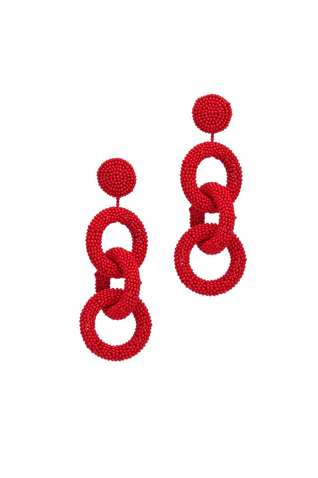 Red Three Ring Earrings by Kenneth Jay Lane 1