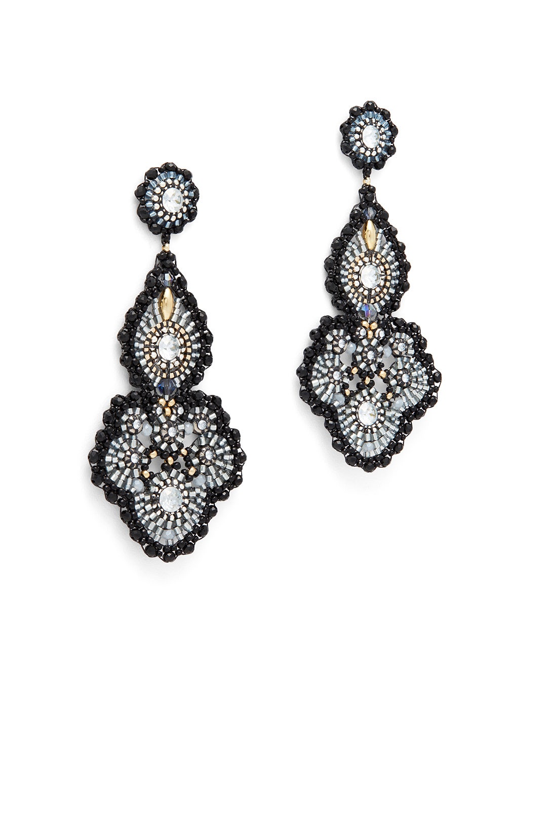 Smoky Onyx Statement Earrings by Miguel Ases 1