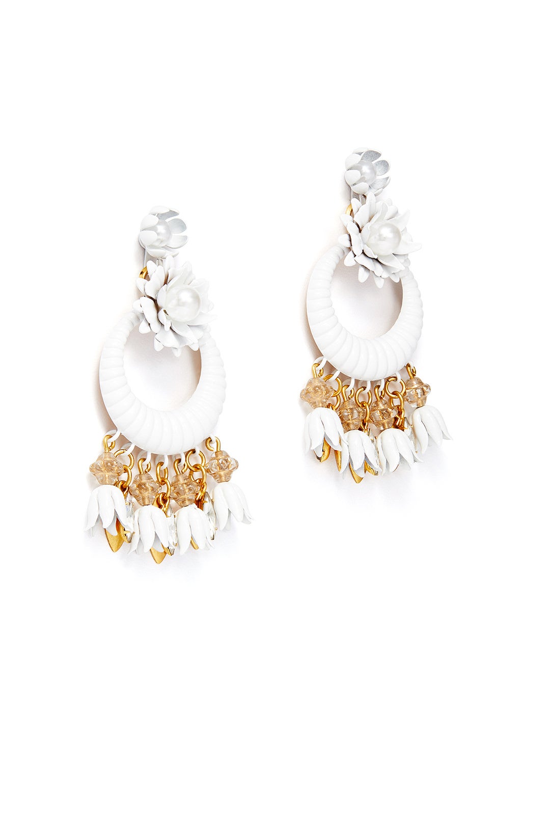 White Gibson Earrings by Elizabeth Cole 1
