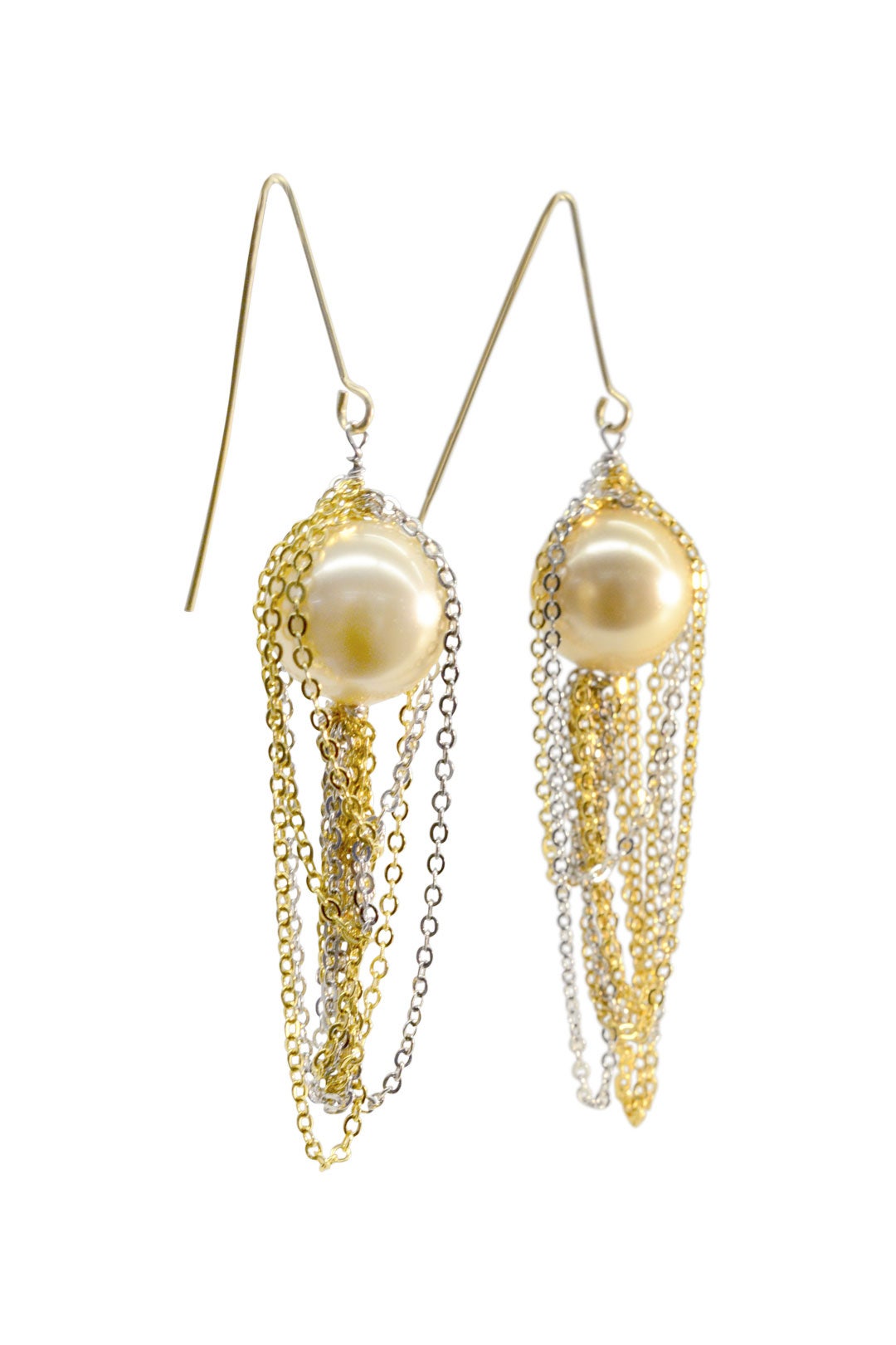 White Pearl Waterfall Earring by Gemma Redux 1