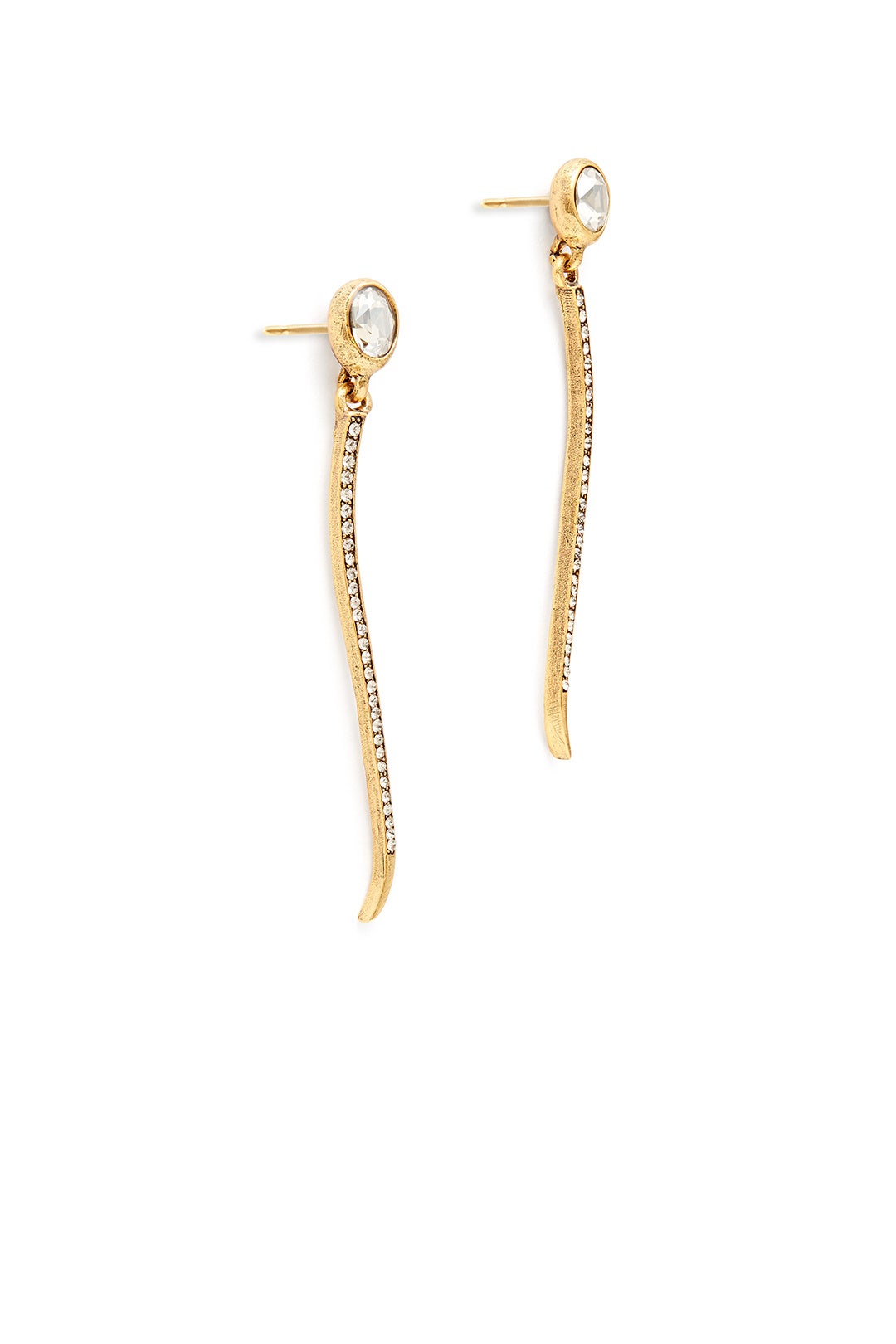 Crystal Leaf Drop Earrings by Oscar de la Renta 1