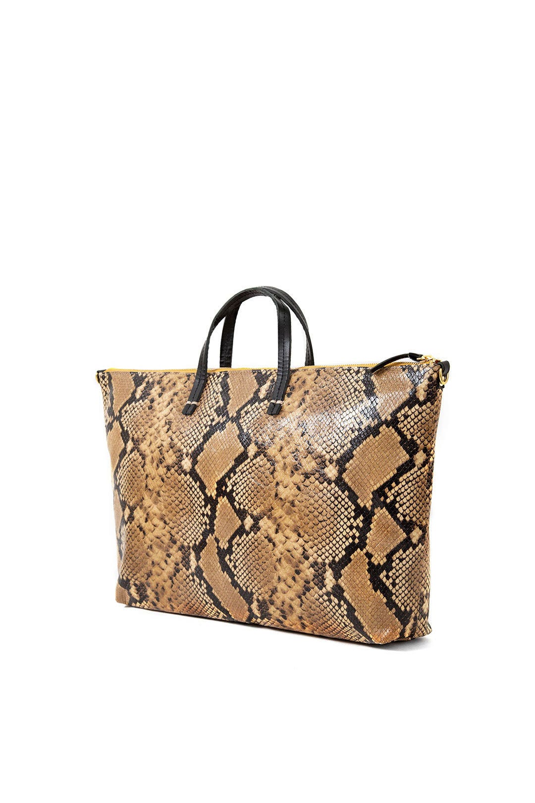 Tan Spring Snake Attache Tote by Clare V. 1