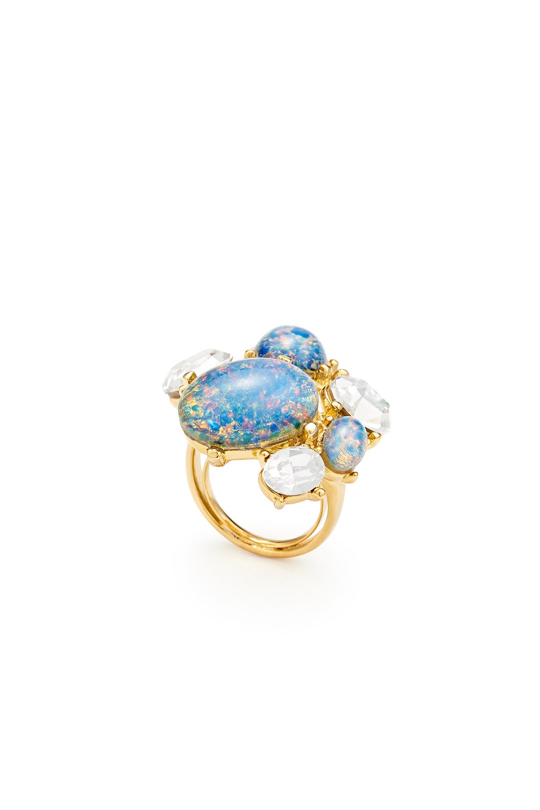 Blue Opal Cluster Ring by Kenneth Jay Lane 1
