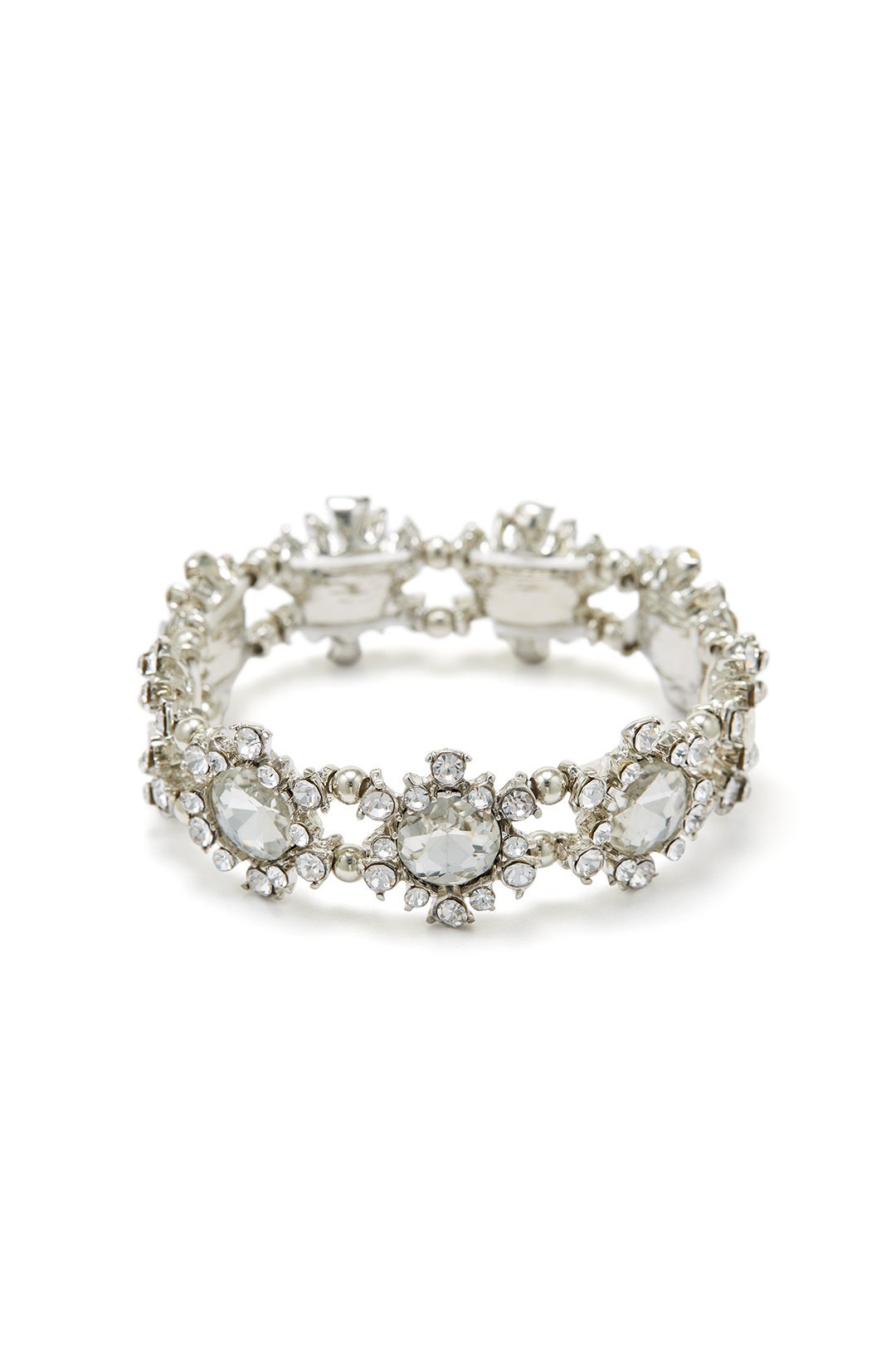 Silver Crystal Stretch Bracelet by Slate & Willow Accessories 1