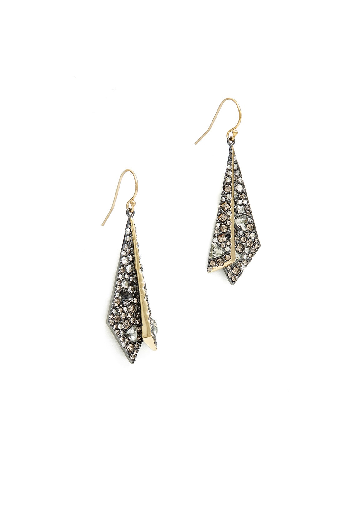 Crystal Encrusted Layered Origami Earrings by Alexis Bittar 1