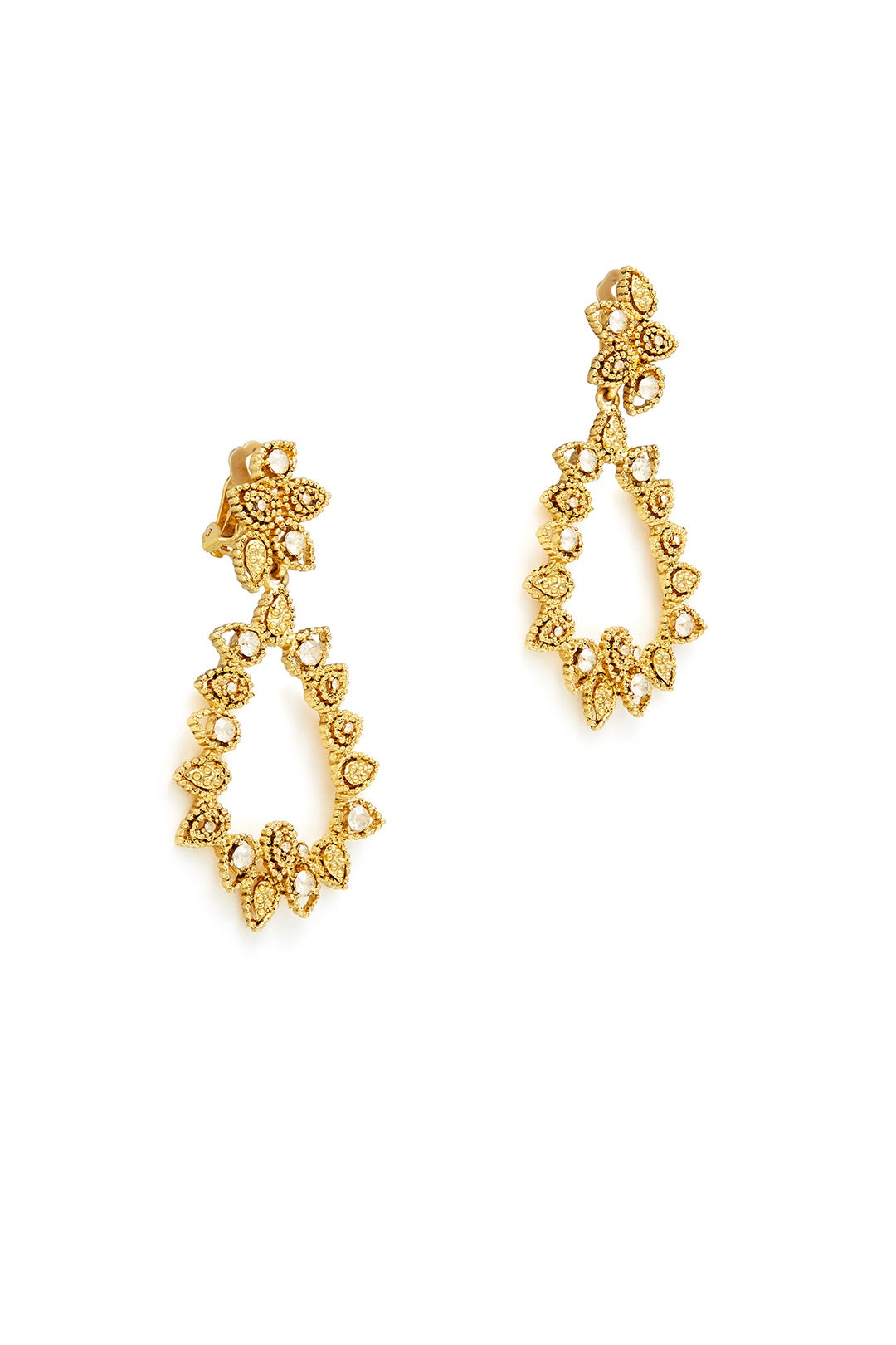 Gold Petal Drop Earrings by Oscar de la Renta 1
