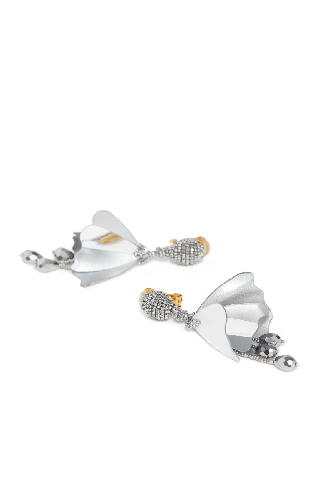 Silver Classic Mini Impatiens Earrings by Oscar de la Renta 2