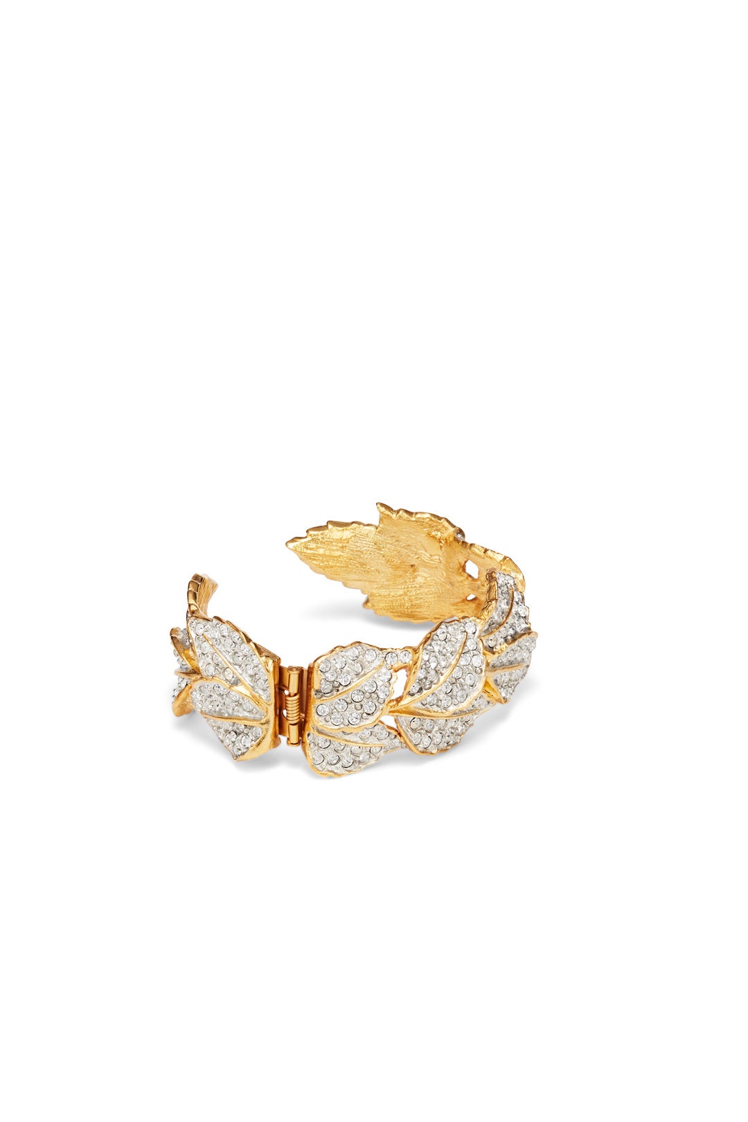 Crystal Leaf Cuff Bracelet by Kenneth Jay Lane 1