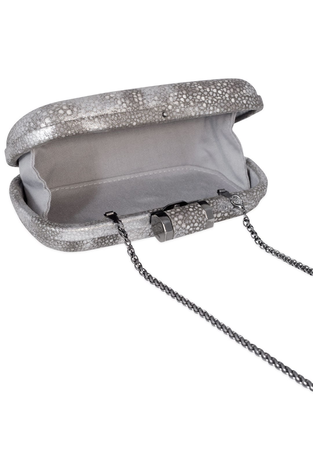 Silver Tie-Dye Pebble Clutch by HALSTON Handbags 1