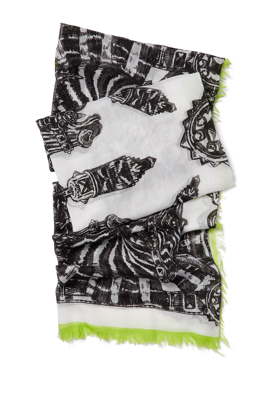 Neon Zebra Fringe Scarf by Echo Accessories 1