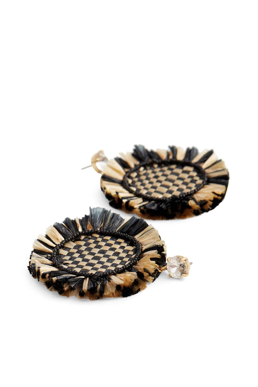 Rainbow Raffia Fringe Disc Earrings by J.Crew Accessories 1