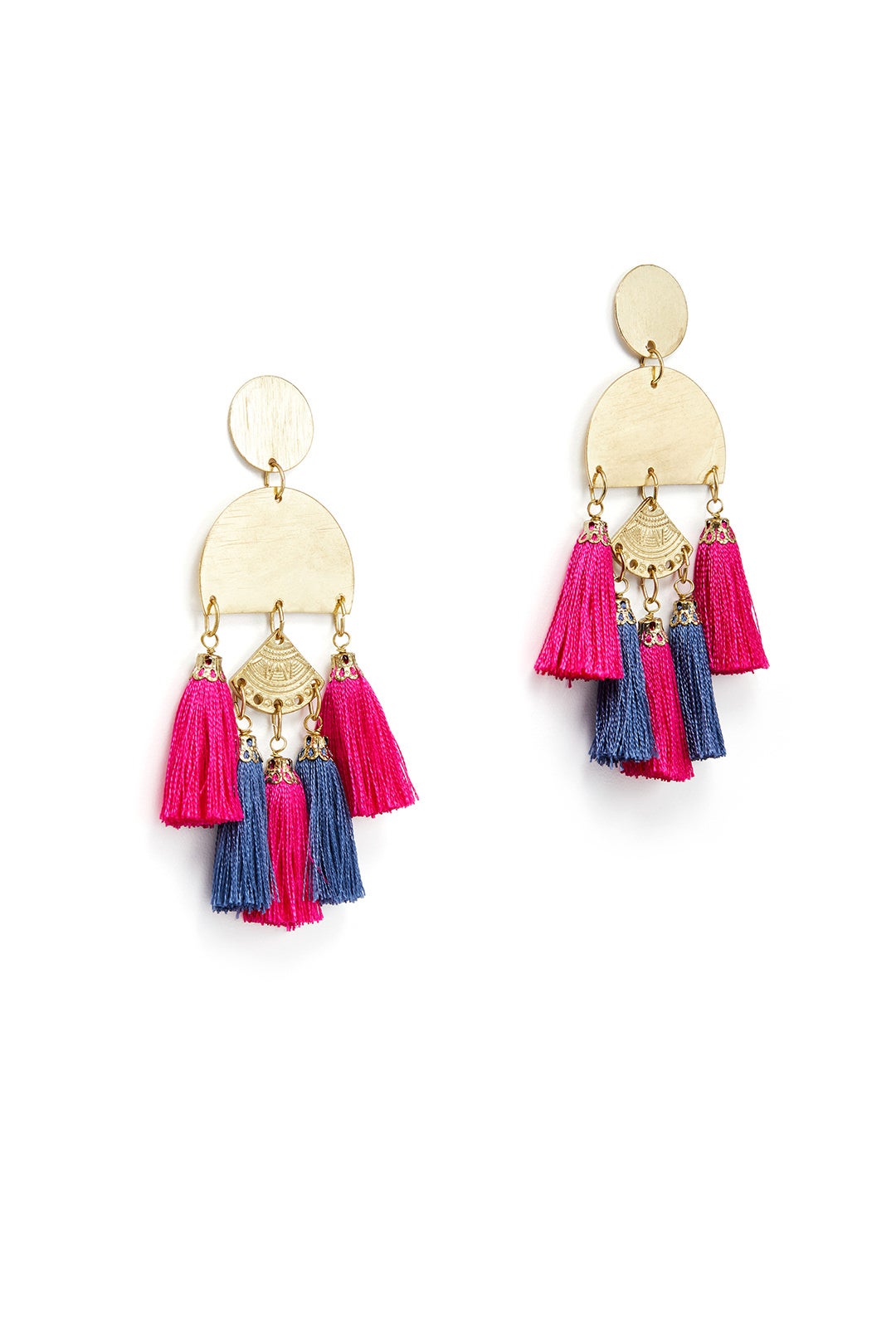 Fuchsia Bali Tassel Earrings by Area Stars 1