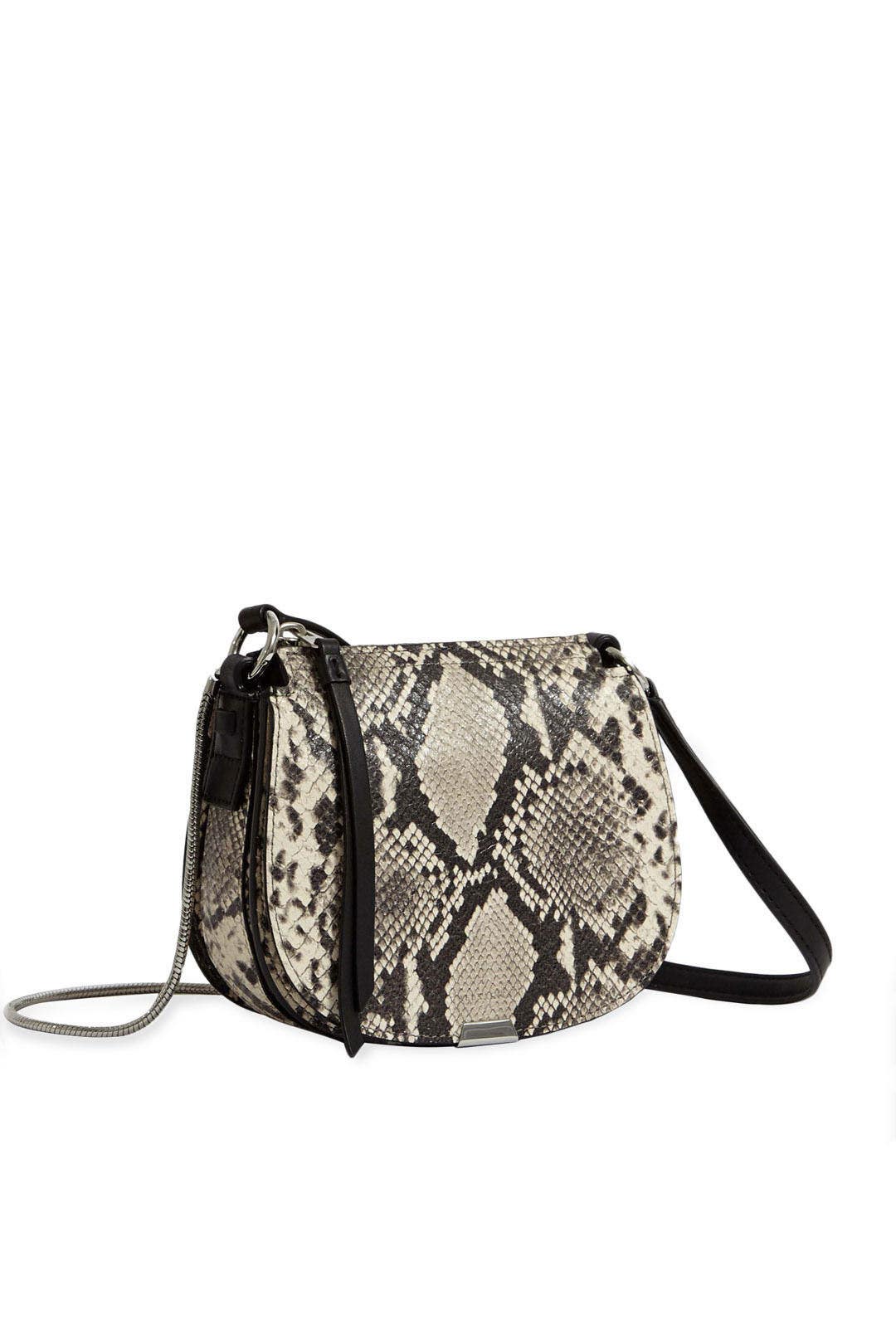Snake Print Mini Round Crossbody Bag by AllSaints 1