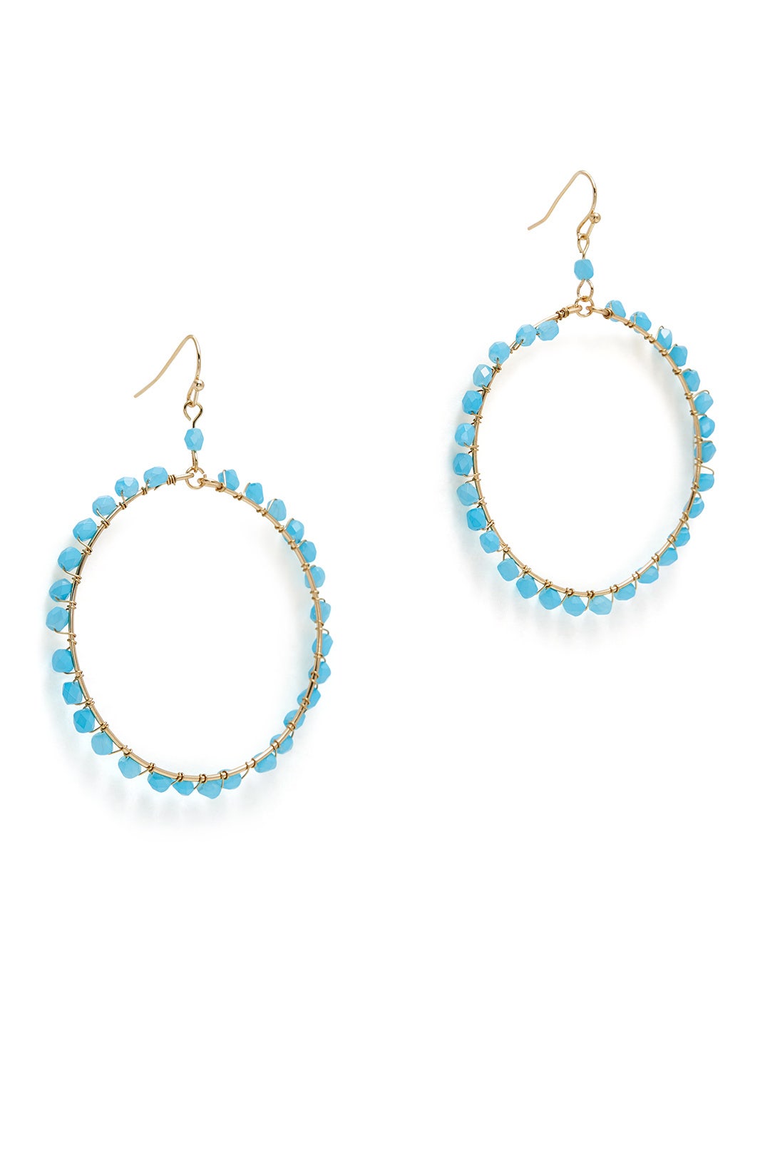 Blue Beaded Hoop Earrings by Ettika 1