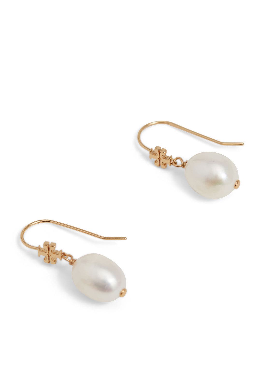 Logo Pearl Drop Earrings by Tory Burch Accessories 1