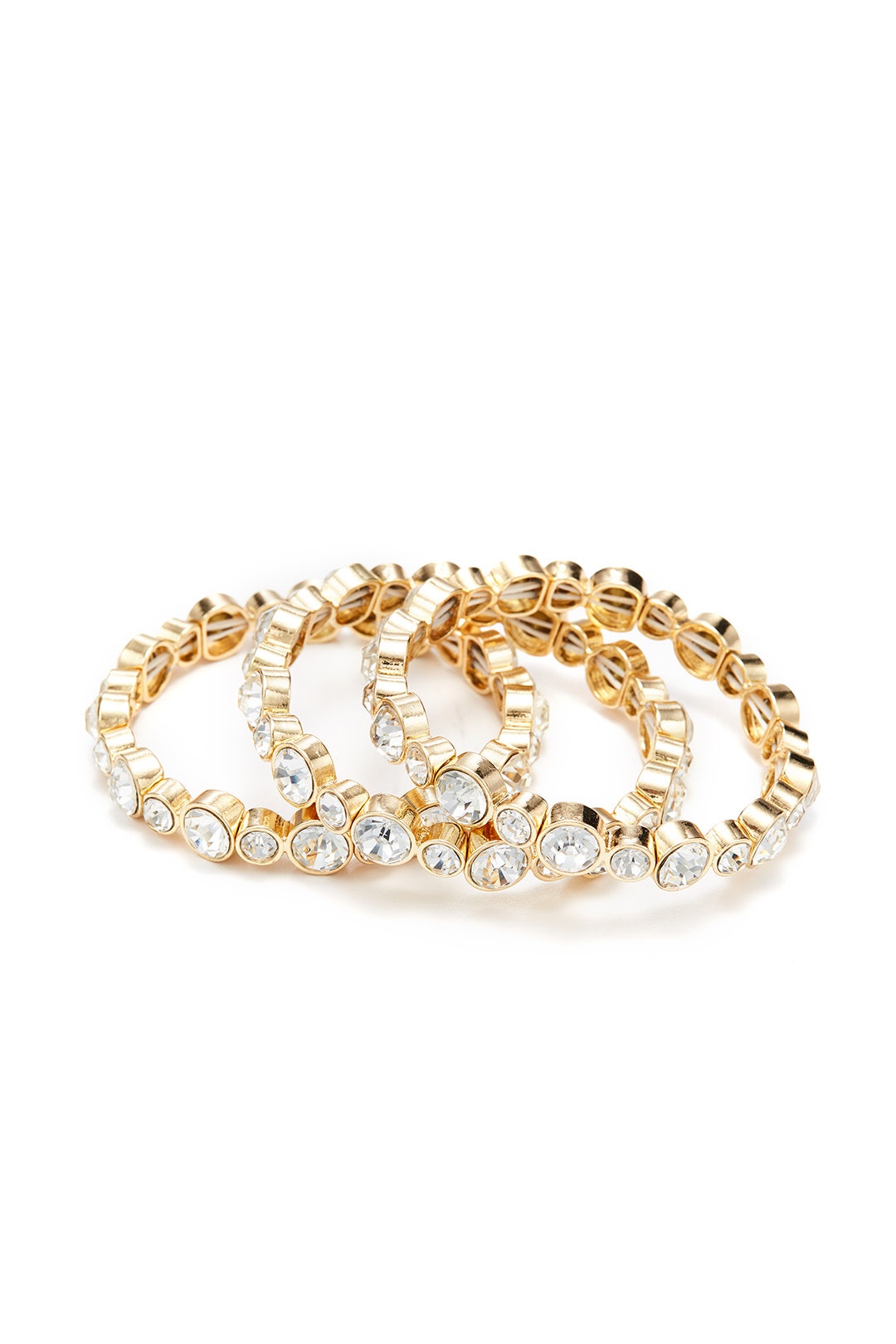 Gold Crystal Triple Bracelet by Slate & Willow Accessories 1