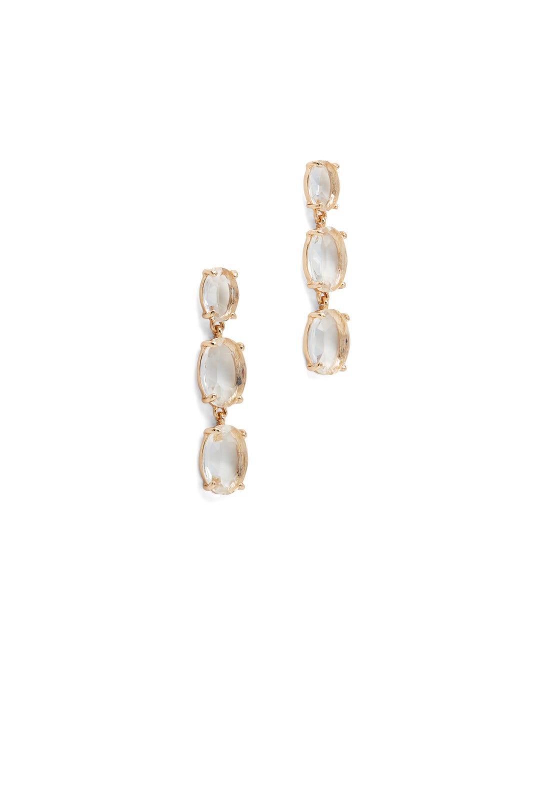 Gold Drop Crystal Earrings by Slate & Willow Accessories 1