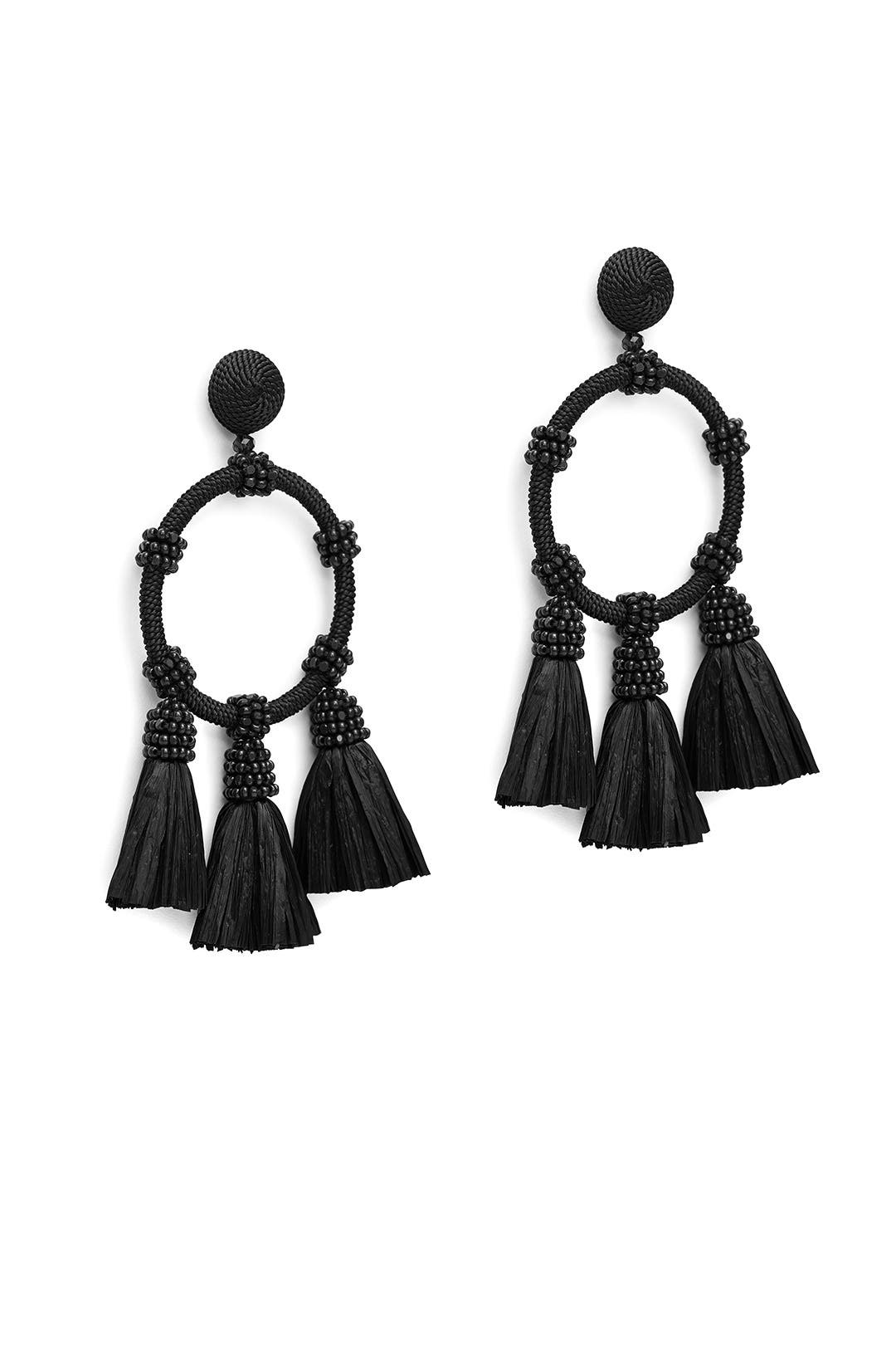 Raffia Hoop Earrings by Oscar de la Renta 1