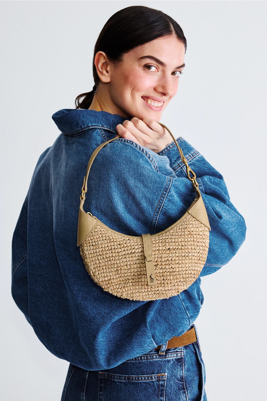 Raffia Mini Shoulder Bag by Polo Ralph Lauren Accessories | Rent