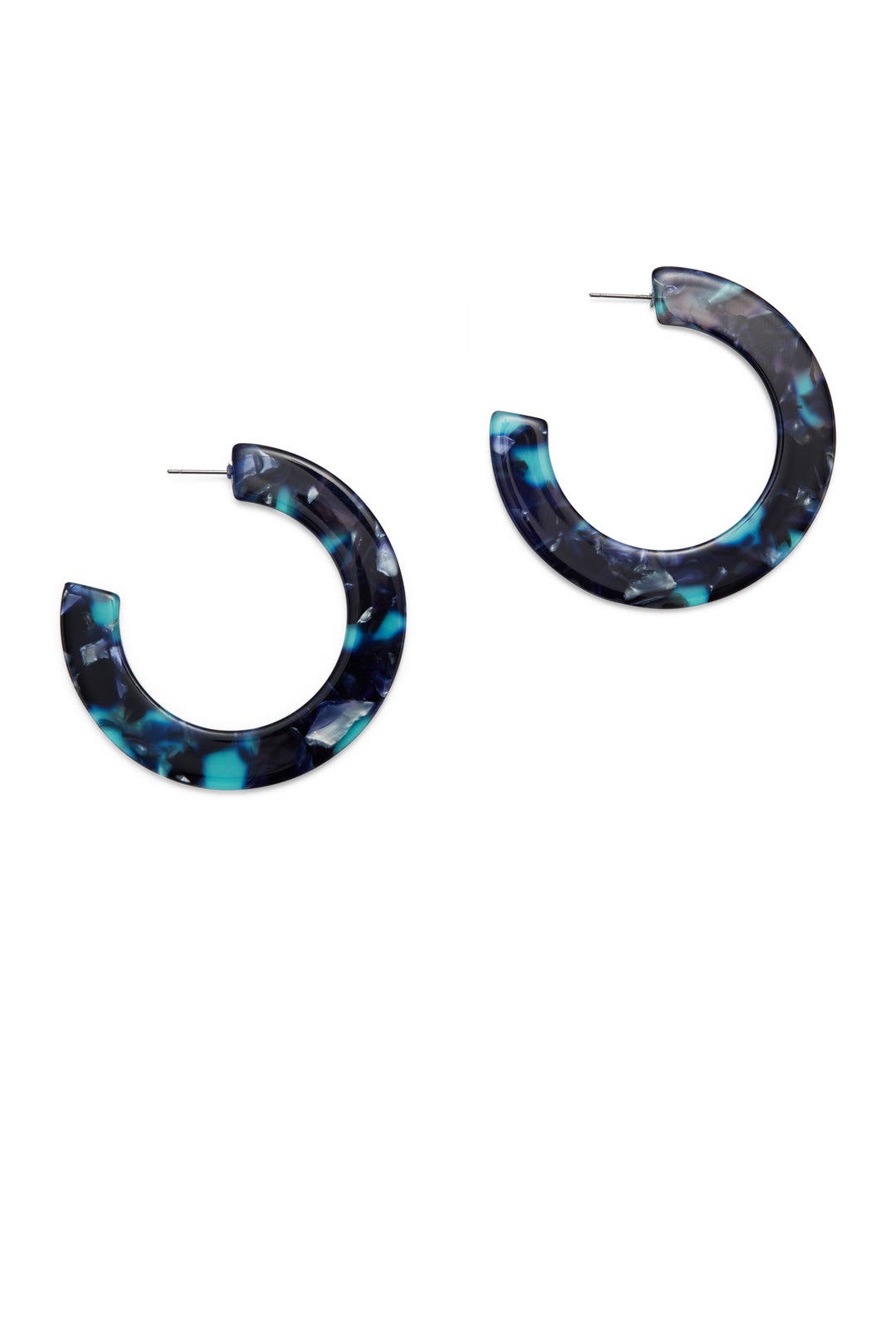 Blue Acetate Hoops by Slate & Willow Accessories 1
