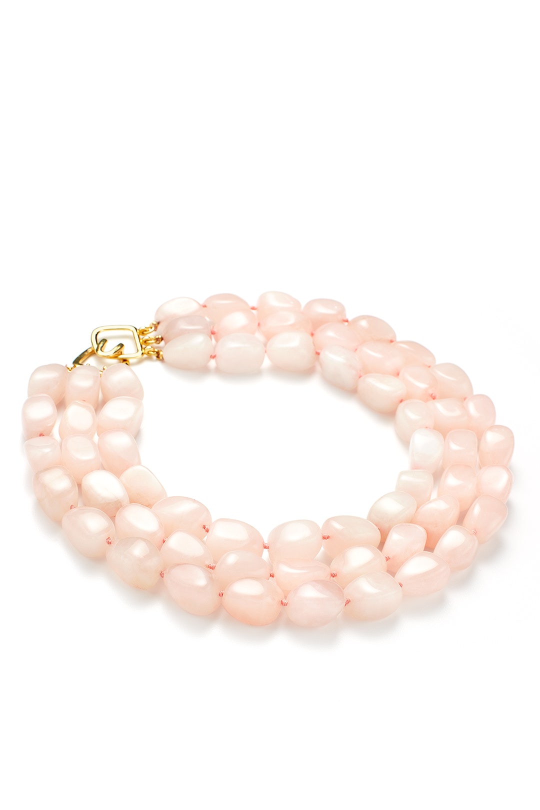 Trio Rose Quartz Necklace by Kenneth Jay Lane 1