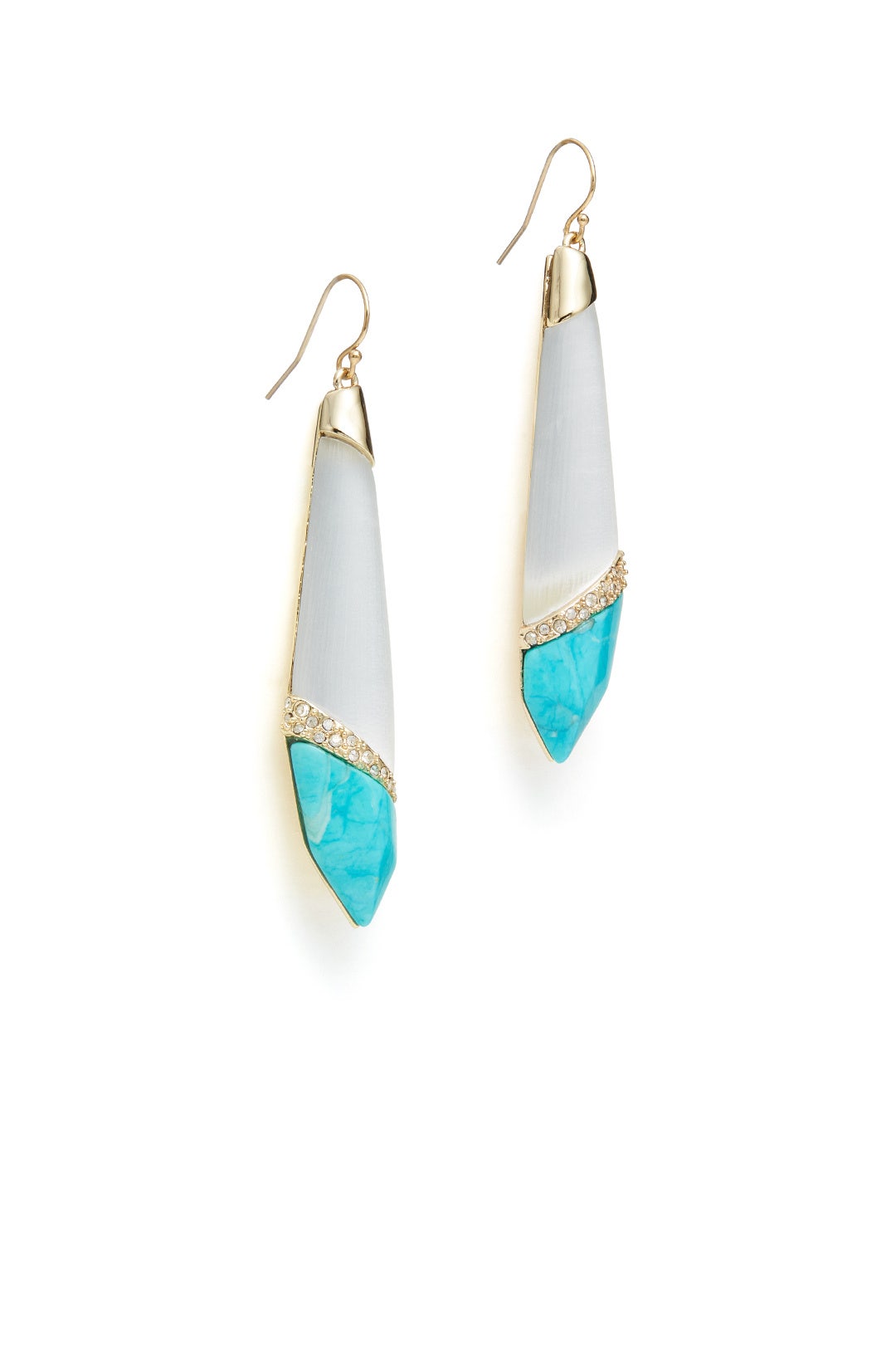 Crystal Encrusted Turquoise Point Earrings by Alexis Bittar 1