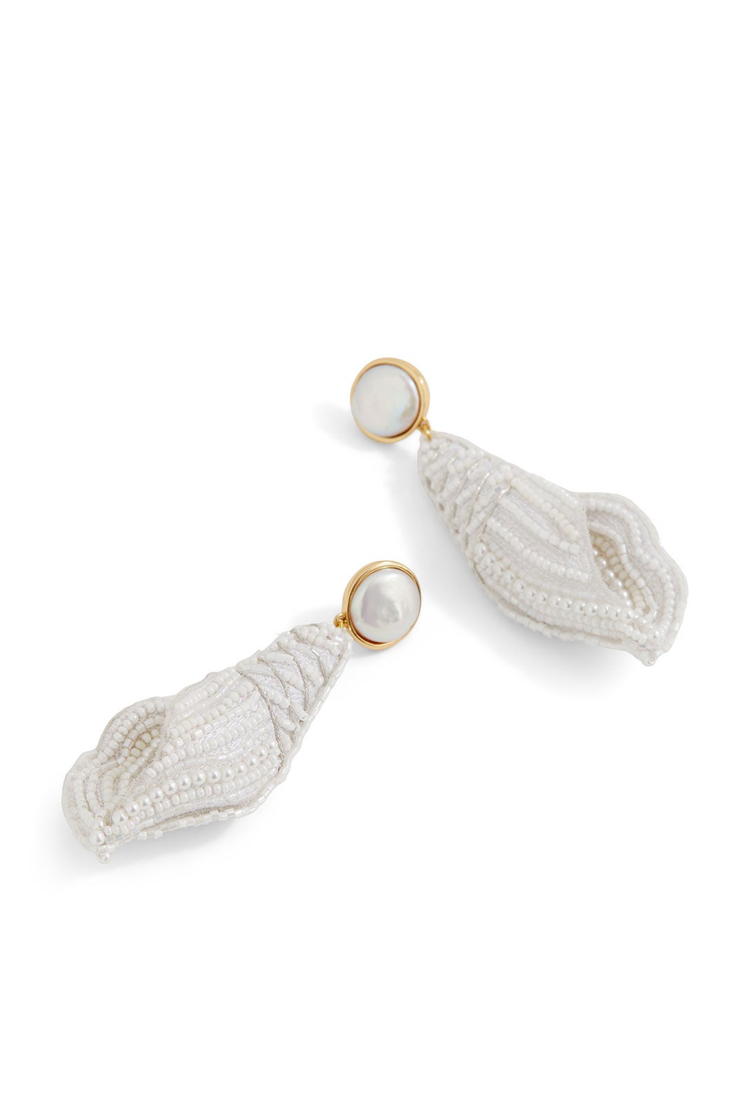 White Nell Seashell Drop Earrings by Mignonne Gavigan 1
