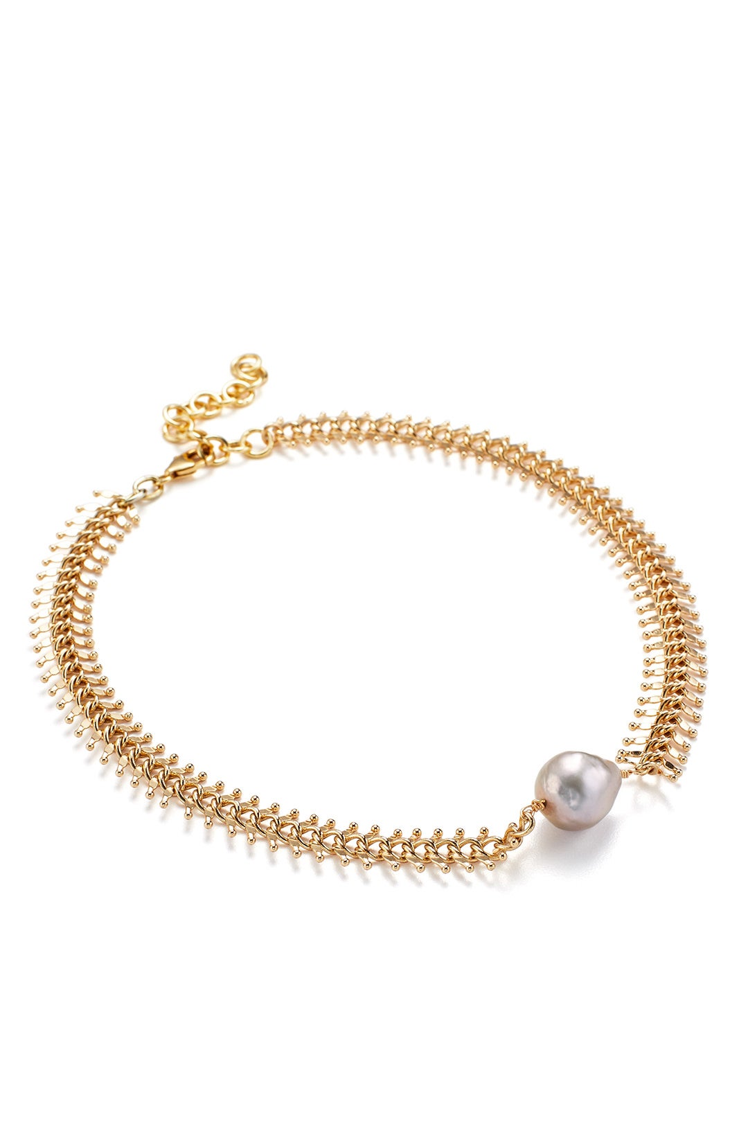 Pearl Fishbone Necklace by Daughter 1