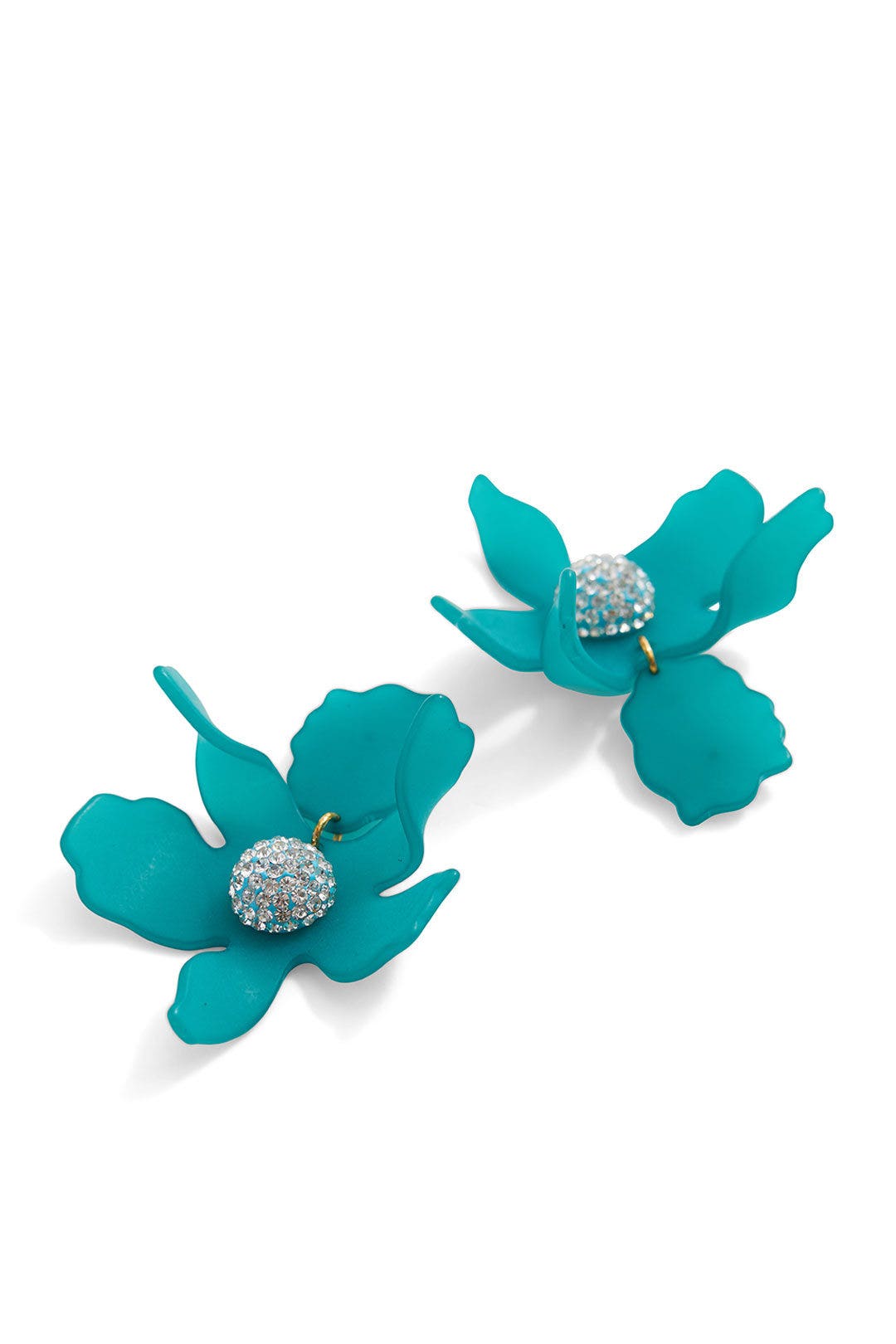 Lagoon Blue Crystal Lily Earrings by Lele Sadoughi 1