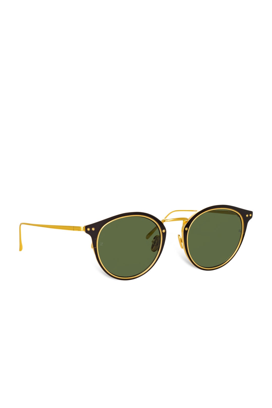 Yellow Gold Cooper Oval Sunglasses by Linda Farrow 1