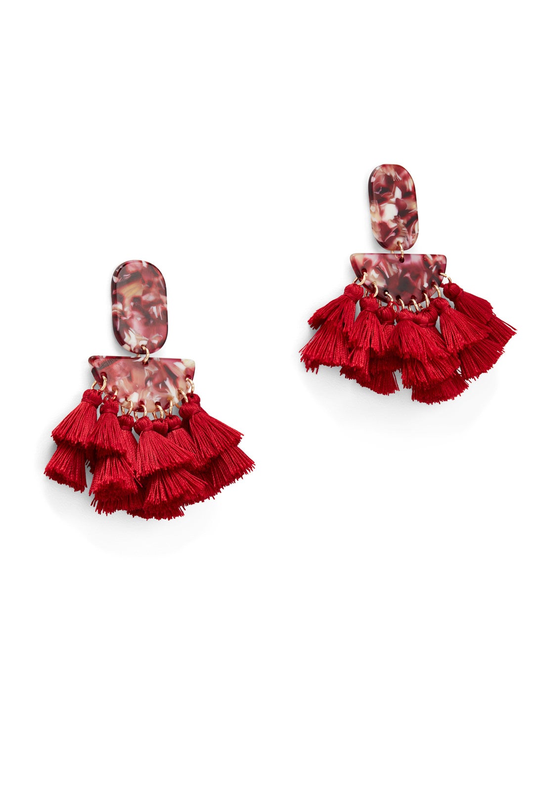 Red Fringe Earrings by Slate & Willow Accessories 1